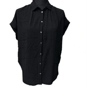 Madewell Women's Medium Black Central Drapey Popover Shirt